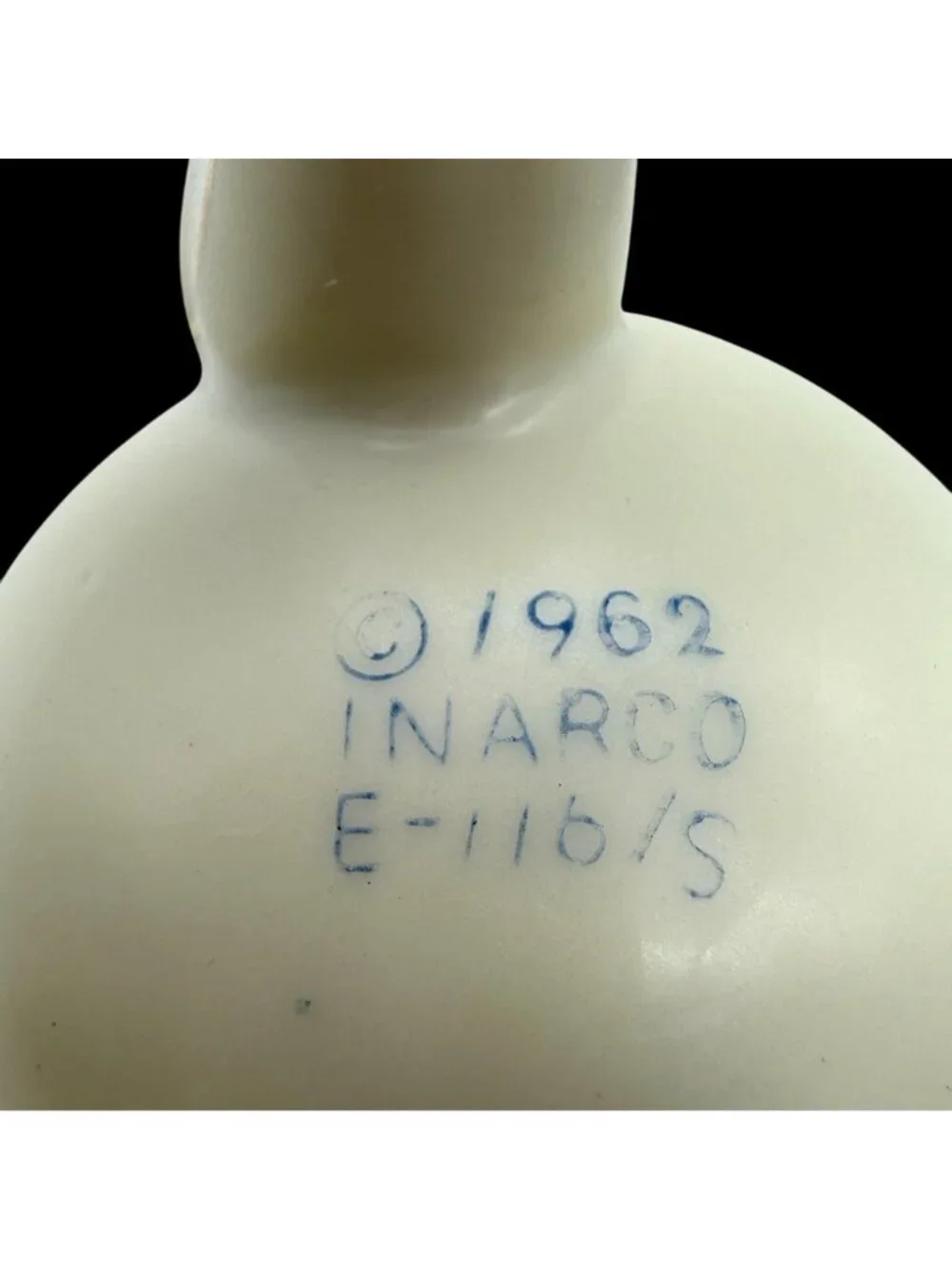 Vtg 1960s Inarco Handpainted Porcelain Broken Egg Vase Roses MCM 4